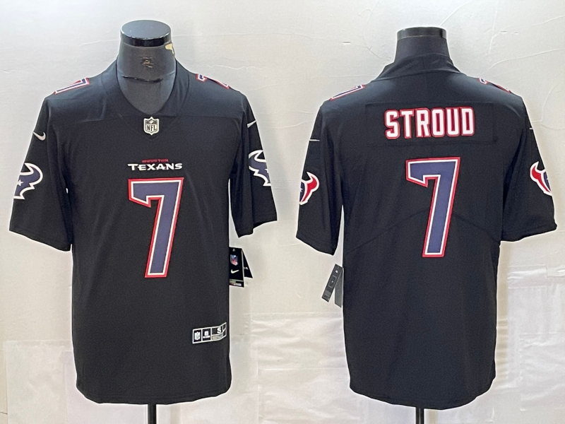 Men's Houston Texans C.J. Stroud #7 Black Fashion Game Jersey1