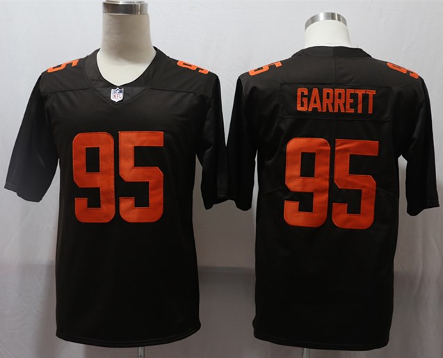 Men's Cleveland Browns Myles Garrett #95 Brown Alternate Legend Jersey1