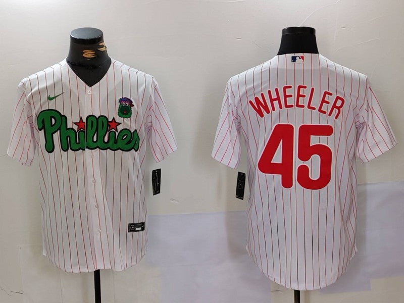 Men's Philadelphia Phillies Zack Wheeler #45 White Limited Player Jersey1