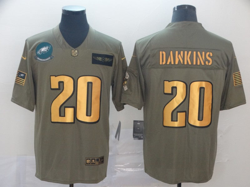 Men's Philadelphia Eagles Brian Dawkins #20 Brown Game Player Jersey1