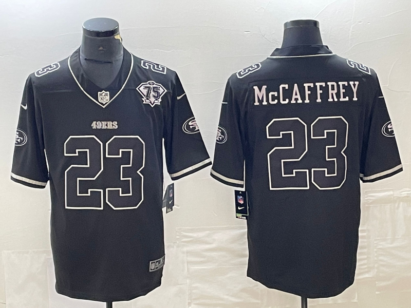 Men's San Francisco 49ers Christian McCaffrey #23 Black Player Game Jersey1