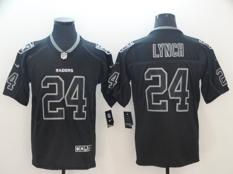 Men's Las Vegas Raiders Marshawn Lynch #24 Black Alternate Game Jersey1