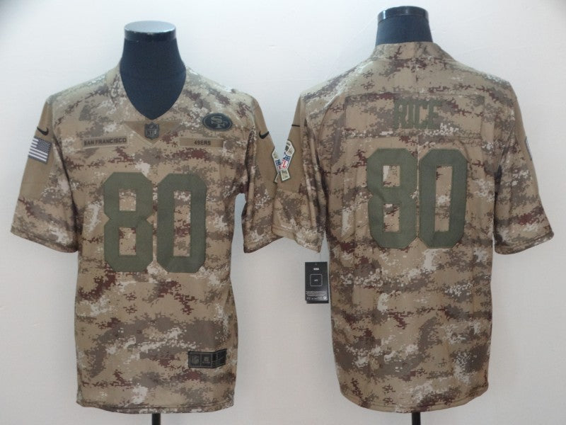 Men's San Francisco 49ers Jerry Rice #80 Camouflage Game Jersey1