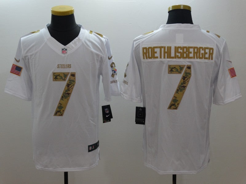 Men's Pittsburgh Steelers Ben Roethlisberger #7 White Player Game Jersey1