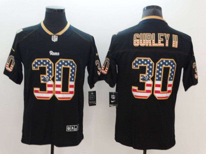 Men's Los Angeles Rams Todd Gurley II #30 Black Authentic Game Jersey1