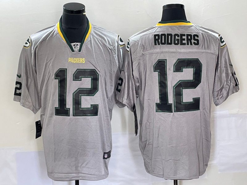 Men's Green Bay Packers Aaron Rodgers #12 Gray Player Jersey1