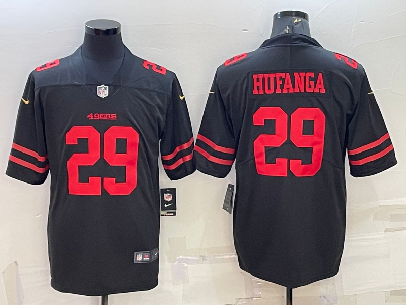 Men's San Francisco 49ers Talanoa Hufanga #29 Black Game Jersey1