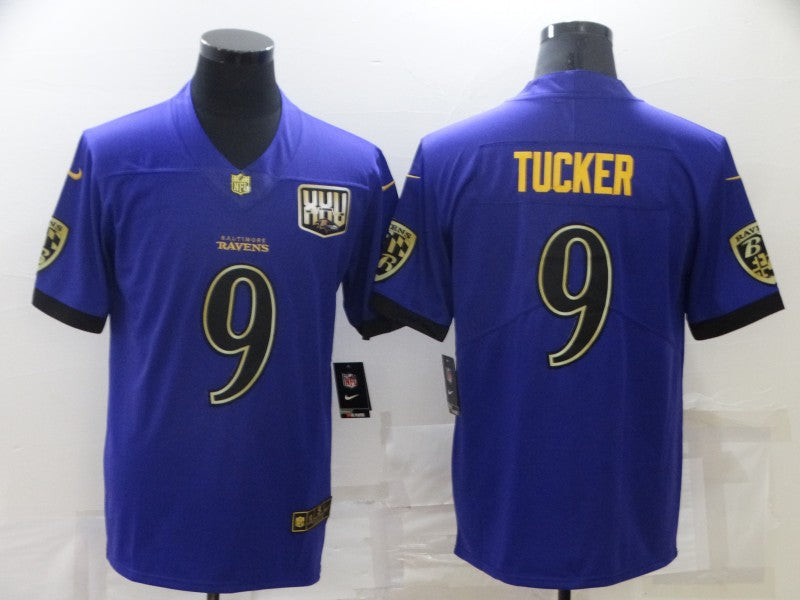 Men's Baltimore Ravens Justin Tucker #9 Purple Player Game Jersey1