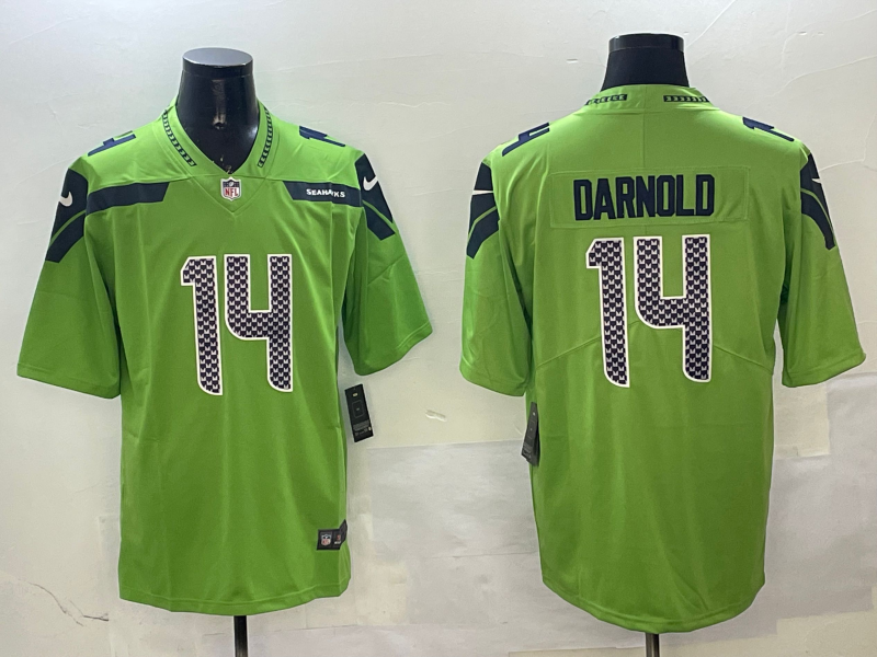 Men's Seattle Seahawks Sam Darnold #14 Green Game Player Jersey1