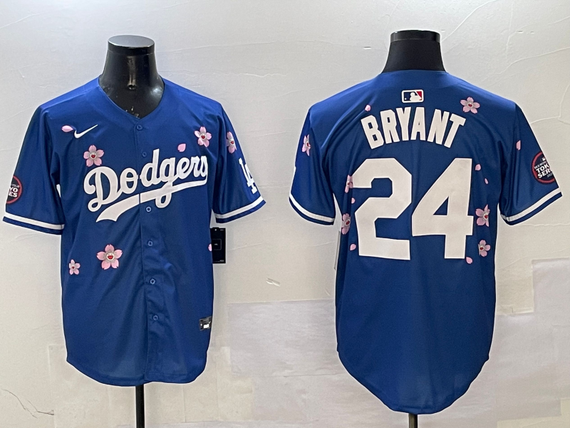 Men's Los Angeles Dodgers Kobe Bryant #24 Royal Alternate Replica Player Jersey1
