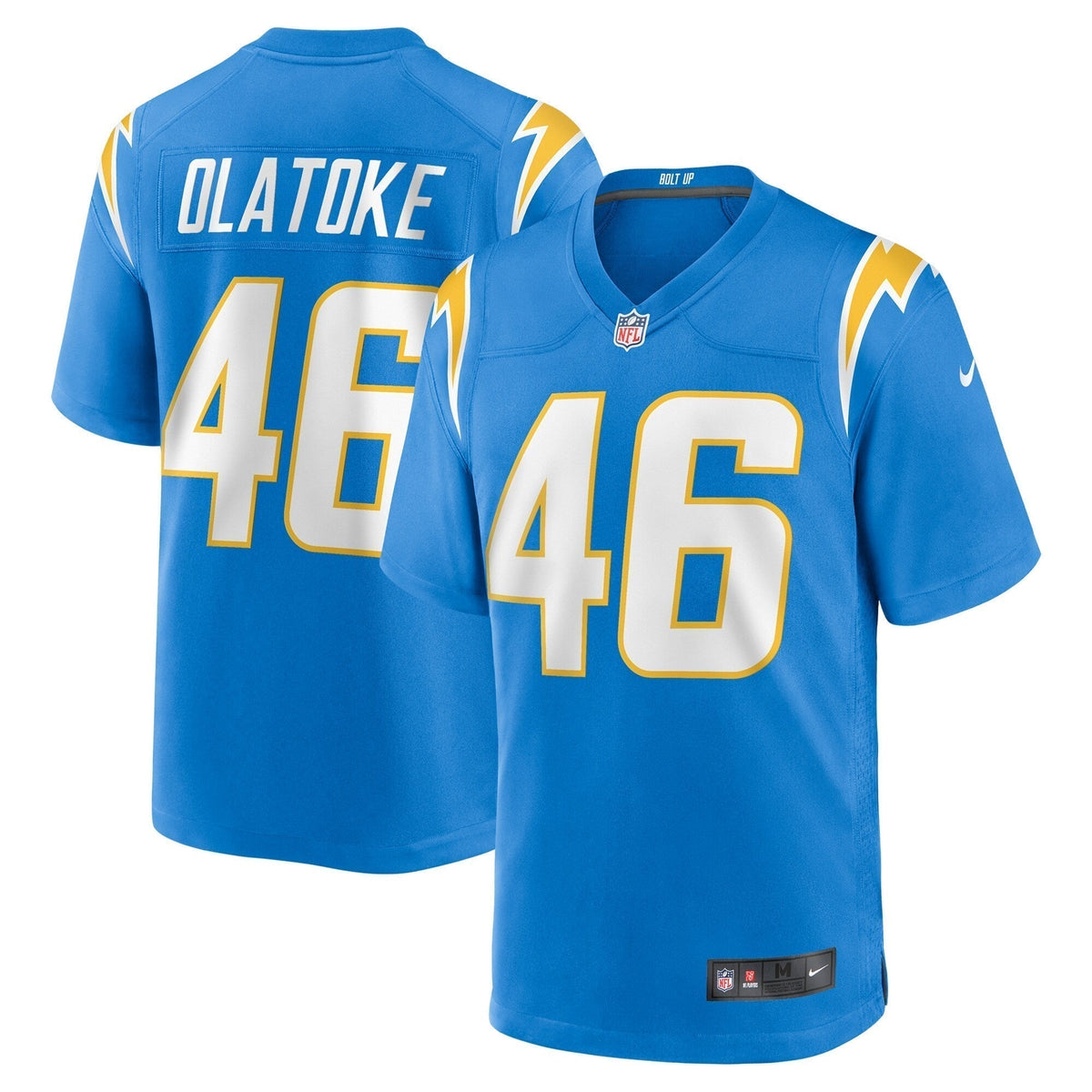 Praise Olatoke Los Angeles Chargers Nike Team Game Jersey -  Powder Blue