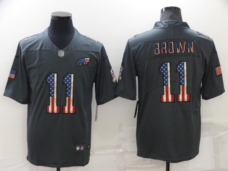 Men's Philadelphia Eagles #11 A.J. Brown Black Game Jersey1