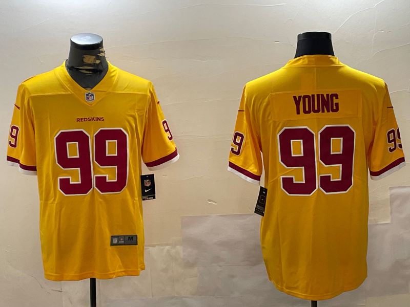 Men's Washington Commanders Chase Young #99 Yellow Game Jersey1