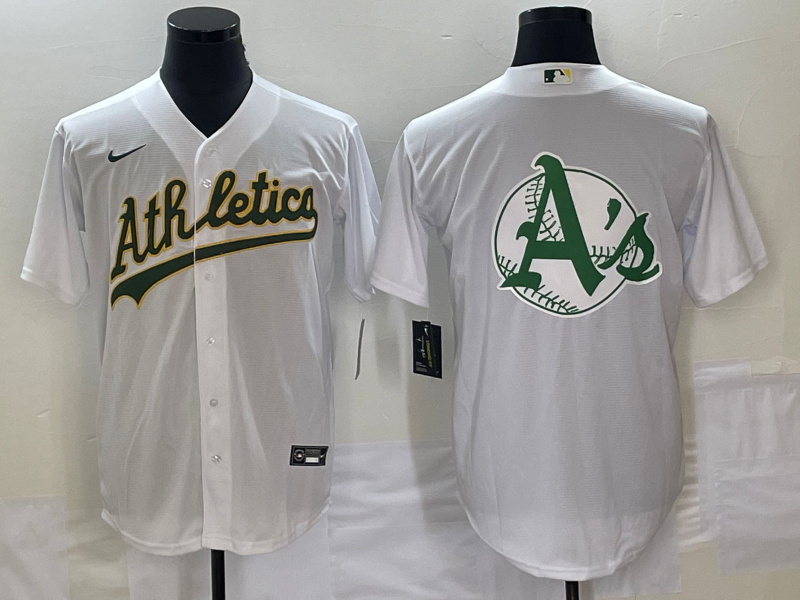 Men's Oakland Athletics White Home Replica Team Jersey1