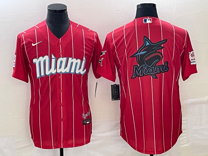 Men's Miami Marlins Red City Connect Replica Team Jersey1