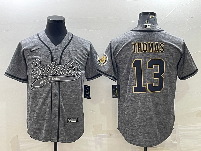 Men's New Orleans Saints Michael Thomas #13 Gray Game Jersey1 Joint Edition