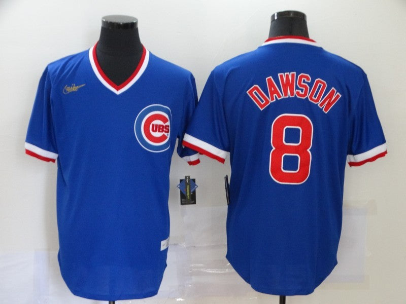 Men's Chicago Cubs Andre Dawson #8 Blue Replica Player Jersey1