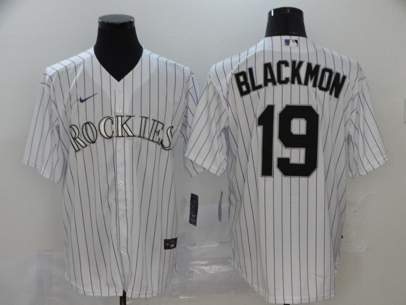 Men's Colorado Rockies Charlie Blackmon #19 White Replica Baseball Jersey1
