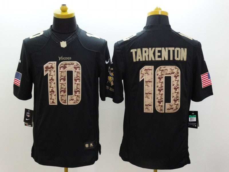 Men's Minnesota Vikings Fran Tarkenton #10 Black Game Player Jersey1