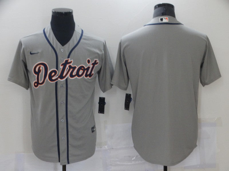 Men's Detroit Tigers Gray Blank Replica Jersey1