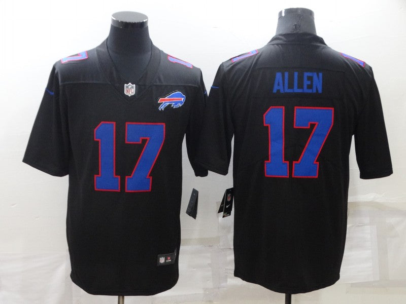 Men's Buffalo Bills #17 Josh Allen Black Game Jersey1