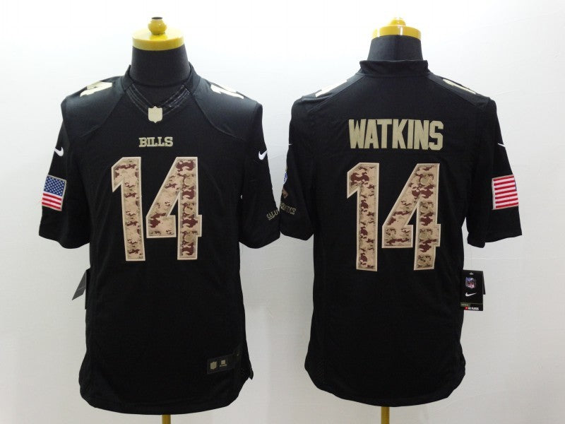 Men's Buffalo Bills Sammy Watkins #14 Black Game Player Jersey1