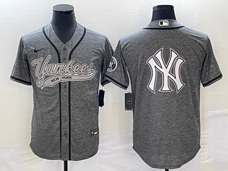 Men's New York Yankees Gray Replica Player Jersey1 Joint Edition