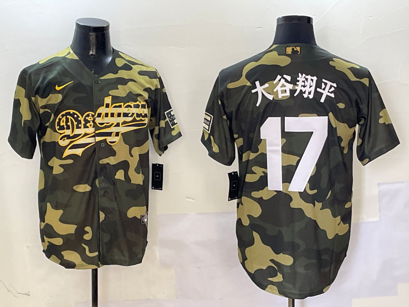 Men's Los Angeles Dodgers Shohei Ohtani #17 Camouflage Player Jersey1