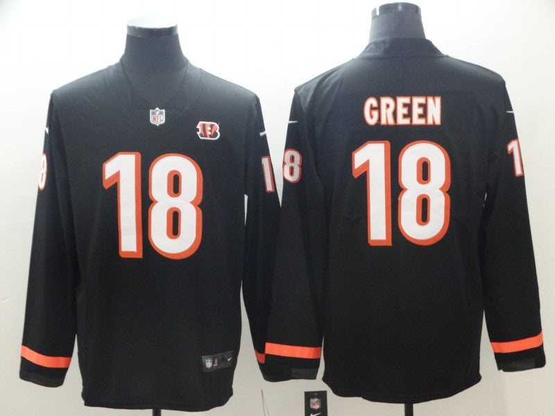 Men's Cincinnati Bengals A.J. Green #18 Black Player Game Jersey1