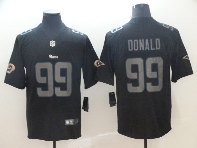 Men's Los Angeles Rams #99 Aaron Donald Black Authentic Game Jersey1