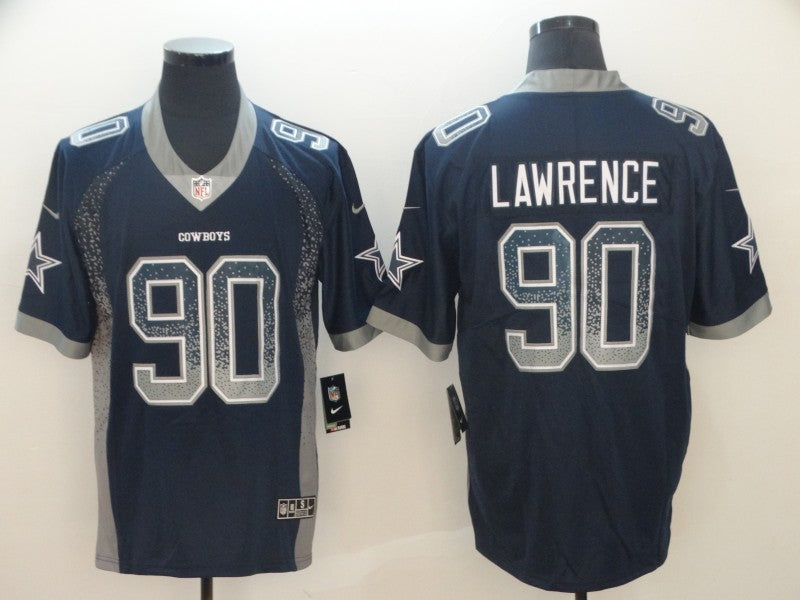 Men's Dallas Cowboys DeMarcus Lawrence #90 Navy Game Jersey1