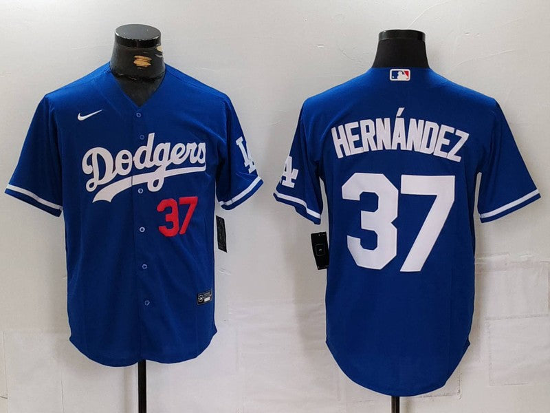 Men's Los Angeles Dodgers Teoscar Hernandez #37 Royal Limited Player Jersey1