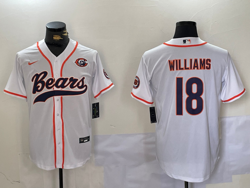 Men's Chicago Bears Caleb Williams #18 White Game Jersey1