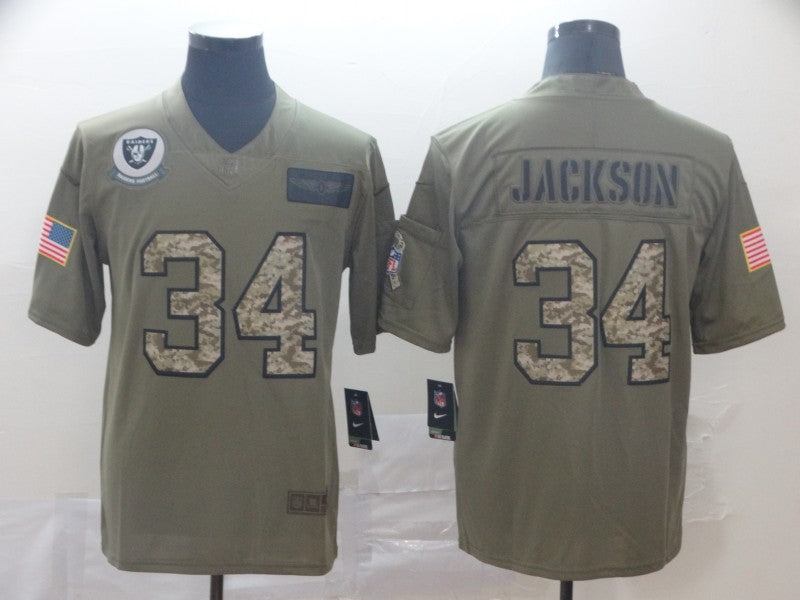 Men's Las Vegas Raiders Bo Jackson #34 Brown Player Game Jersey1