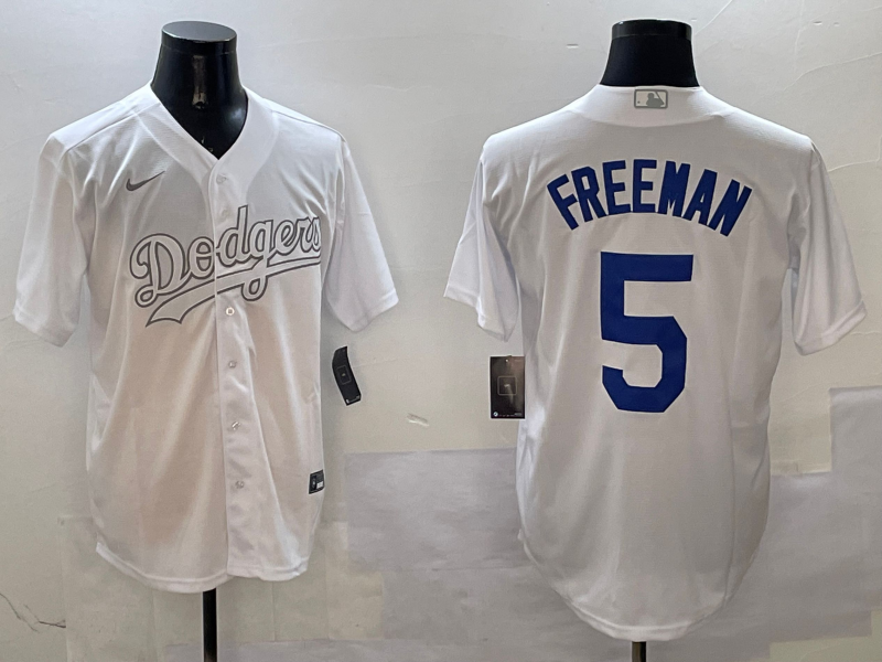 Men's Los Angeles Dodgers Freddie Freeman #5 White Player Jersey1