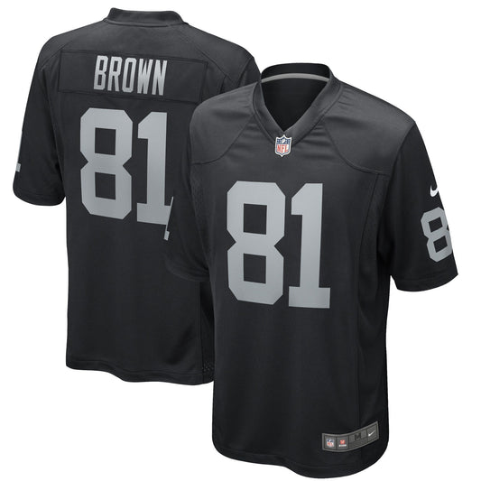 Tim Brown Las Vegas Raiders Nike Game Retired   Jersey - Black