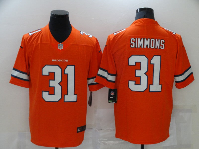 Men's Denver Broncos Justin Simmons #31 Orange Game Player Jersey1