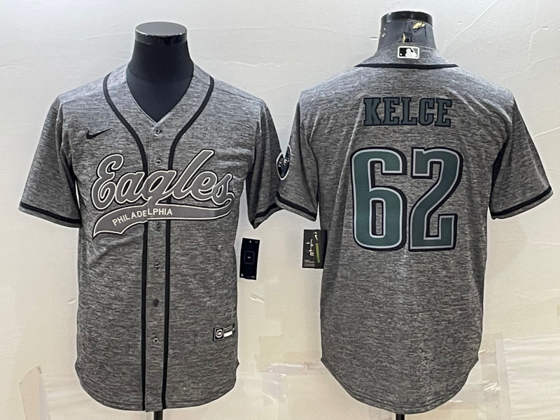 Men's Philadelphia Eagles Jason Kelce #62 Gray Player Jersey1 Joint Edition