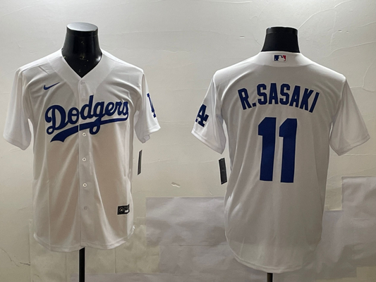 Men's Los Angeles Dodgers Roki Sasaki #11 White Home Replica Player Jersey1