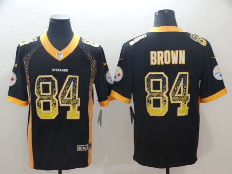 Men's Pittsburgh Steelers Antonio Brown #84 Black Player Jersey1