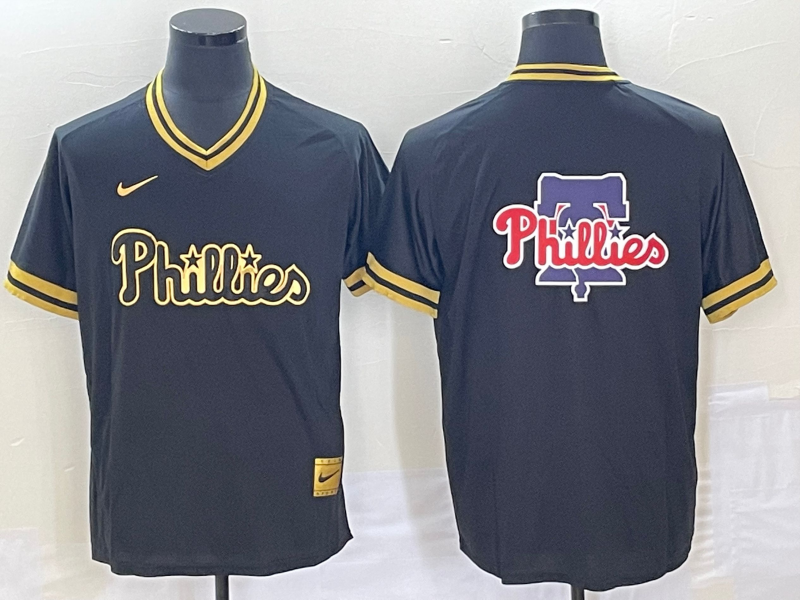 Men's Philadelphia Phillies Black Replica Team Jersey1