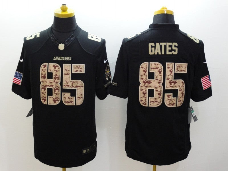 Men's Los Angeles Chargers Antonio Gates #85 Black Game Player Jersey1