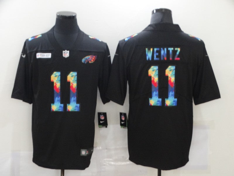 Men's Philadelphia Eagles Carson Wentz #11 Black Team Game Jersey1