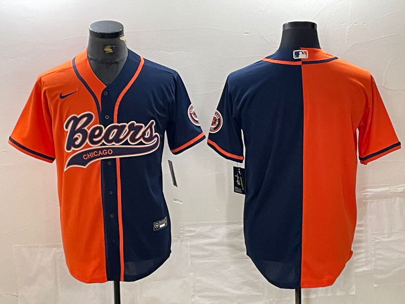 Men's Chicago Bears Orange/Navy Blank Jersey1 Joint Edition
