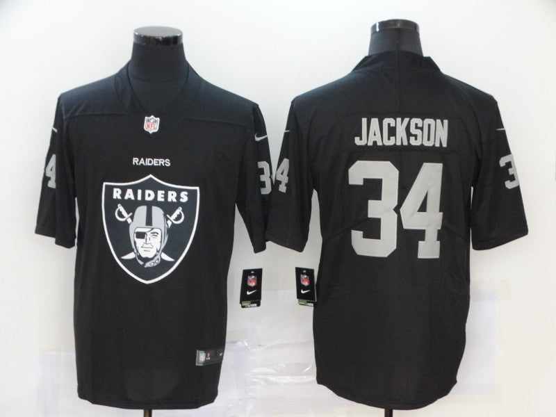 Men's Las Vegas Raiders #34 Bo Jackson Black Alternate Player Jersey1