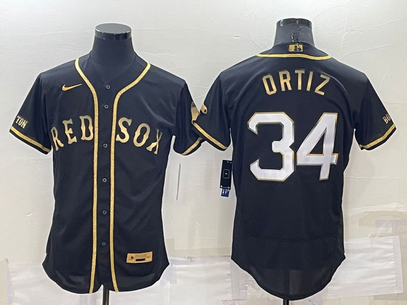 Men's Boston Red Sox David Ortiz #34 Black Stitched Jersey1