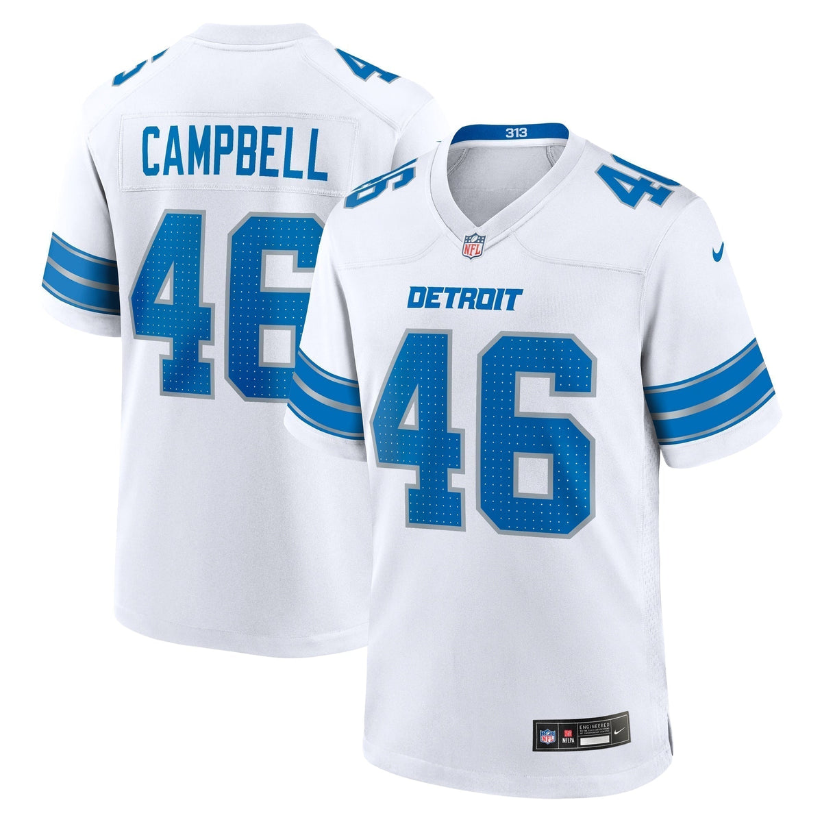 Jack Campbell Detroit Lions Nike White Game Jersey -  White