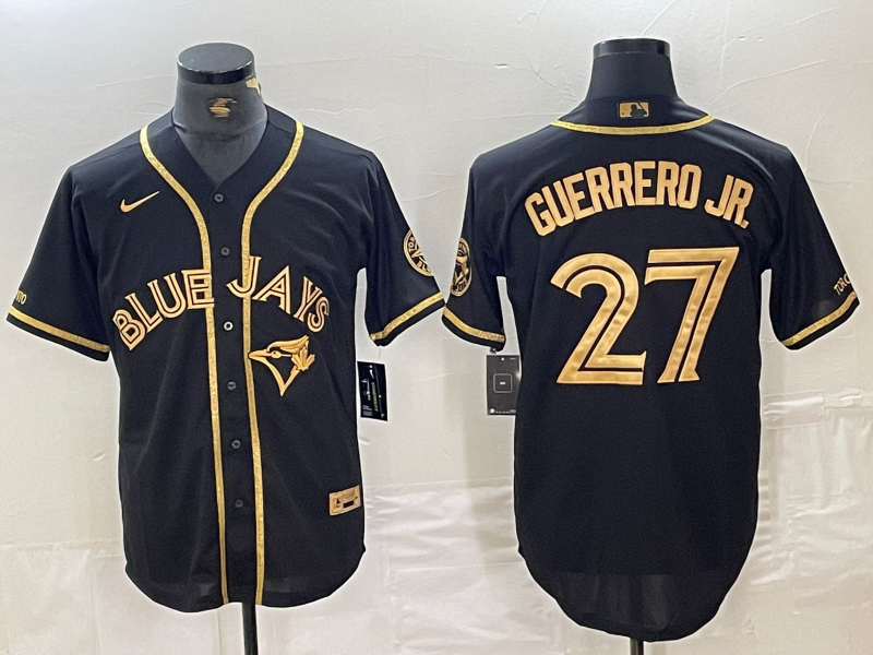Men's Toronto Blue Jays Vladimir Guerrero Jr. #27 Black Replica Baseball Jersey1