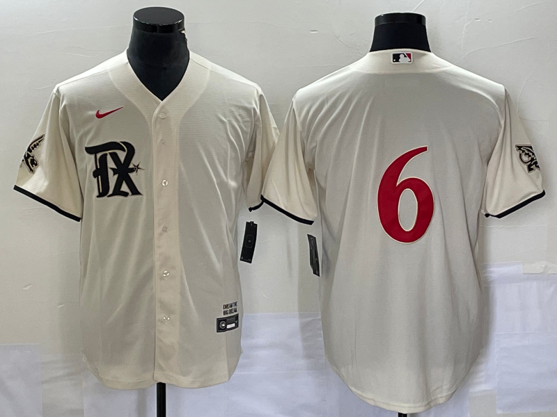 Men's Texas Rangers Josh Jung #6 Cream 2023 City Connect Replica Player Jersey1