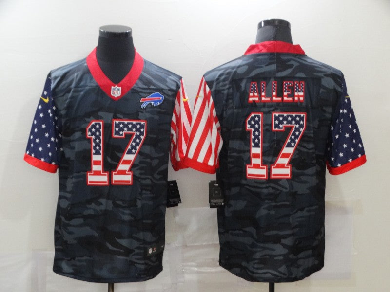 Men's Buffalo Bills Josh Allen #17 Gray Camouflage Game Player Jersey1